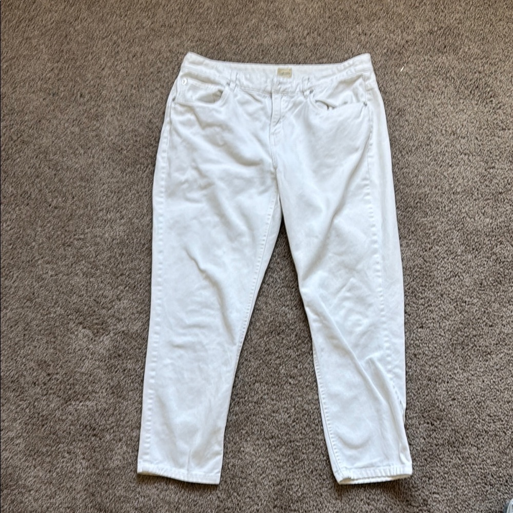 Women's White Cropped Jeans